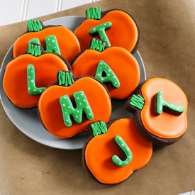 Monogrammed Pumpkin Cookies - Recipe photo by bridget350