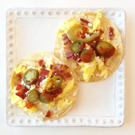 Breakfast Tostadas - Recipe photo by TheSkinnyFork