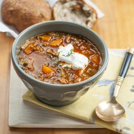 Lentil Soup with Rosemary Rolls - Recipe photo by supergoldenbakes