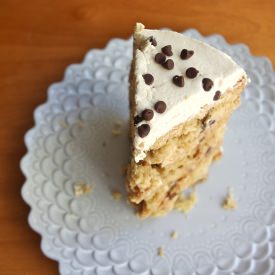 PB Chocolate Chip Cookie Dough Cake - Recipe photo by thebatterthickens
