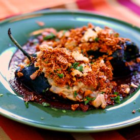 Chile Cherry Mole Stuffed Poblanos - Recipe photo by onetomato-twotomato