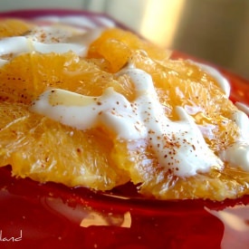 Orange with Yogurt Cinnamon Honey - Recipe photo by Wonderland