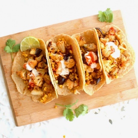Cauliflower, Corn and Eggplant Taco - Recipe photo by talistomatoes