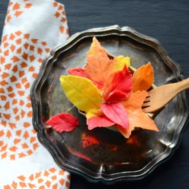 Pumpkin Cake & Chocolate Leaves - Recipe photo by setonh