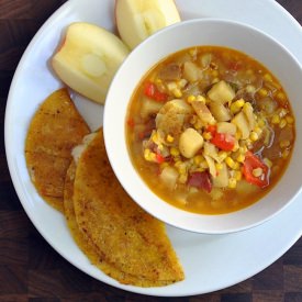 Sweet Potato and Corn Chowder - Recipe photo by PinchandSwirl