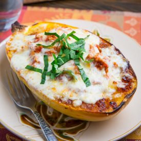 Lasagna Stuffed Spaghetti Squash - Recipe photo by closetcooking