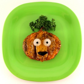 Pumpkin Shaped, Eggplant &Cheese - Recipe photo by Gosia_KiddieFoodies