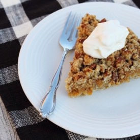 Pumpkin Pie w/ Oatmeal Cookie Crust - Recipe photo by Gluten Free Blondie