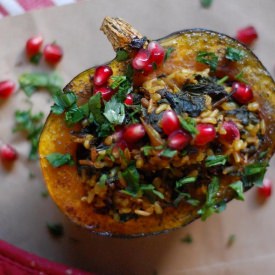 Vegan Stuffed Kabocha Squash - Recipe photo by ariellelikestocook