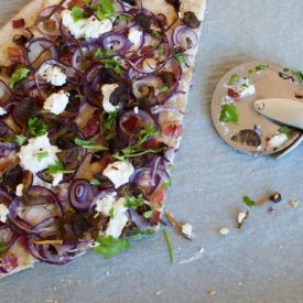 Flammkuchen with Funnel Chanterelle - Recipe photo by myblueandwhitekitchen