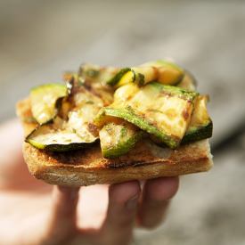 Courgette Bruschetta - Recipe photo by mangia bene