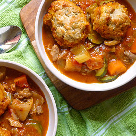 Lamb Stew with Rosemary Dumplings - Recipe photo by Abbes Cooking Antics