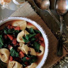 Tortellini, Spinach, and Bean Soup - Recipe photo by HowToSimplify