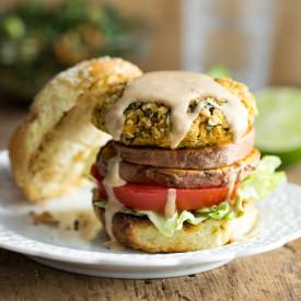 Thai Sweet Potato Burgers - Recipe photo by ohsheglows