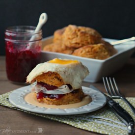 Sweet Potato Biscuit Croque Madame - Recipe photo by Baking a Moment