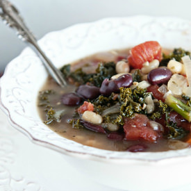Healthy 2 Bean Kale Soup - Recipe photo by DineandDish