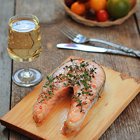 Salmon on a Wine-Soaked Plank - Recipe photo by Zoka