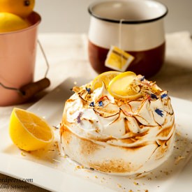 Lavender Lemon Meringue Cake - Recipe photo by bicil