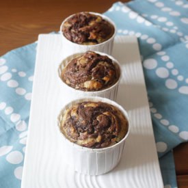 Nutella Swirled ChocoNana Muffins - Recipe photo by delicacious