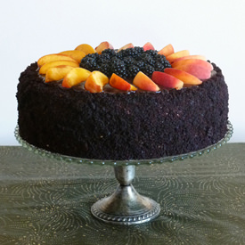 Chocolate Cake 'Peach & Blackberry' - Recipe photo by Nutka Slodyczy