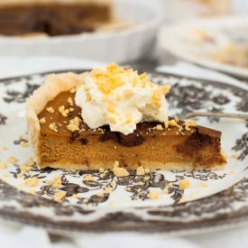 Pumpkin Pie with Toblerone Swirl - Recipe photo by vikalinka
