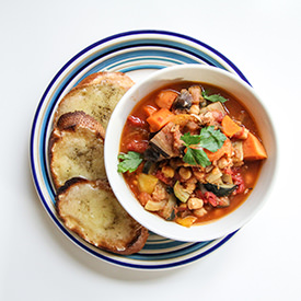Autumn Veggie Stew / Cheese Toasts - Recipe photo by chef julie yoon