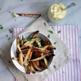 Baked Fries with Malt Aioli - Recipe photo by Turntable Kitchen