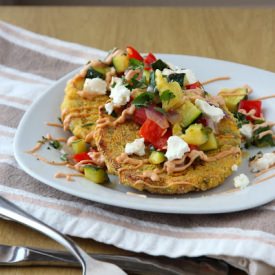 Chipotle Corn Cakes w/ Goat Cheese - Recipe photo by gingersnapatx