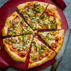Brussels Sprouts Bacon Pizza - Recipe photo by White On Rice Couple