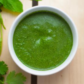 Mint Cilantro Chutney - Recipe photo by Minty Chai
