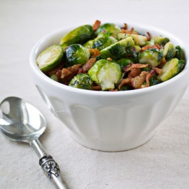 Roasted Brussels Sprouts with Bacon - Recipe photo by culinaryhill