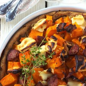 Pumpkin, Feta and Sausage Tart - Recipe photo by Just My Delicious