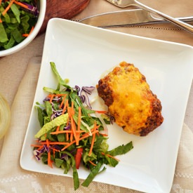 Mini Cheddar + Mustard Meatloaves - Recipe photo by dinnersforwinners