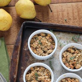 Honey Pear Crisps with Hazelnuts - Recipe photo by Bob Vivant