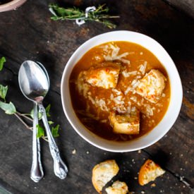 Spiced Sweet Potato Soup w/Parmesan - Recipe photo by heidisbridge