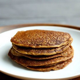 Gluten Free Pumpkin Pancakes - Recipe photo by DesignDiningAndDiapers