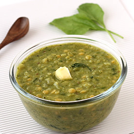 Spinach with Yellow Lentils - Recipe photo by foodviva