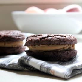 Choc PB Sandwich Cookies - Recipe photo by kitchentrialanderror