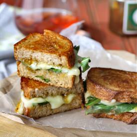 Grilled Brie and Fig Jam Sandwiches - Recipe photo by Grabaplate