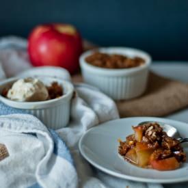 Mini Brown Butter Apple Crumbles - Recipe photo by tworedbowls