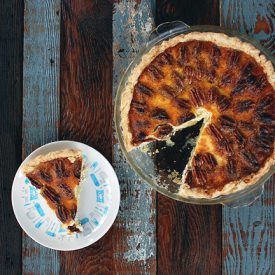 Pecan Cheesecake Pie - Recipe photo by The Merrythought