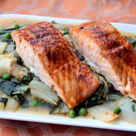 Easy Roasted Salmon and Bok Choy - Recipe photo by thegreatist