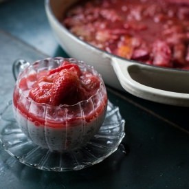 Stewed Strawberries and Rhubarb - Recipe photo by rhiannonveganmelbourne