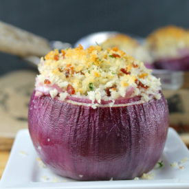 Creamy Roasted Red Onions - Recipe photo by missinthekitchen