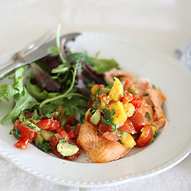 Atlantic Aalmon with Aummer Aalsa - Recipe photo by vanillasplash