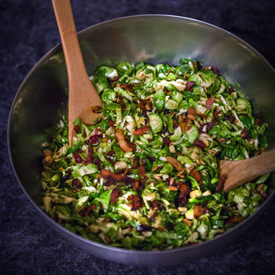 Brussels Sprout Salad Coconut Bacon - Recipe photo by FoodFitnessFreshAir