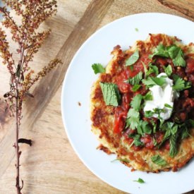 Latkas with Tomato Jam and Herb - Recipe photo by Seven One Ate