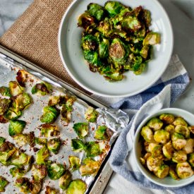 Roasted Brussels Sprout Chips - Recipe photo by tworedbowls