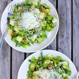 Shaved Sprouts Salad w/ Apple - Recipe photo by Gluten Free Blondie