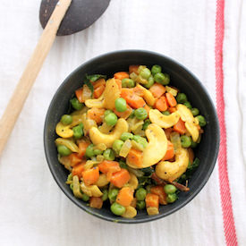 Green Pea, Carrot, Cashew Curry - Recipe photo by createwithmom